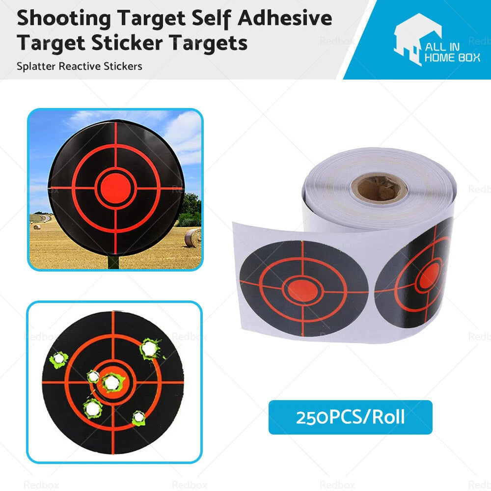 Self-Adhesive Splatter Reactive Shooting Target Stickers - 250 x Roll