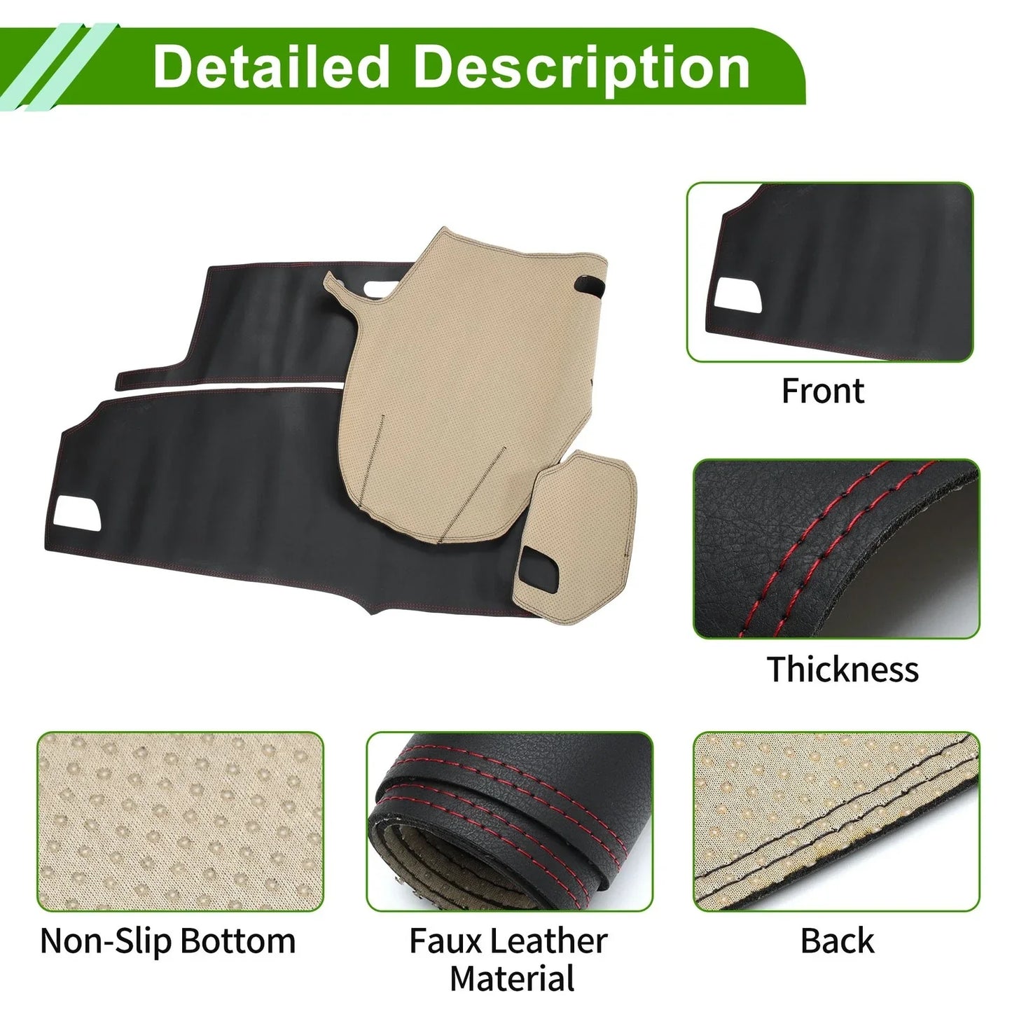 Dashboard Cover Mat for Lexus RX350 2016-2019 - Black Red