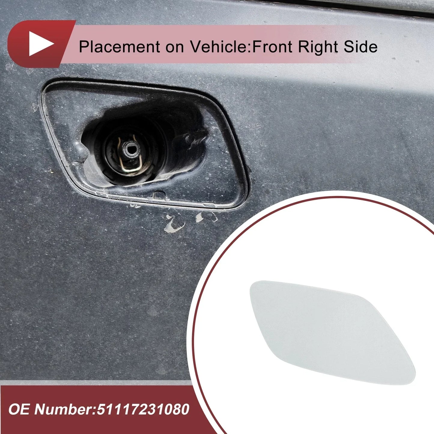 Bumper Trim Nozzle Cover for BMW Z4 (2009-2016) Silver Tone