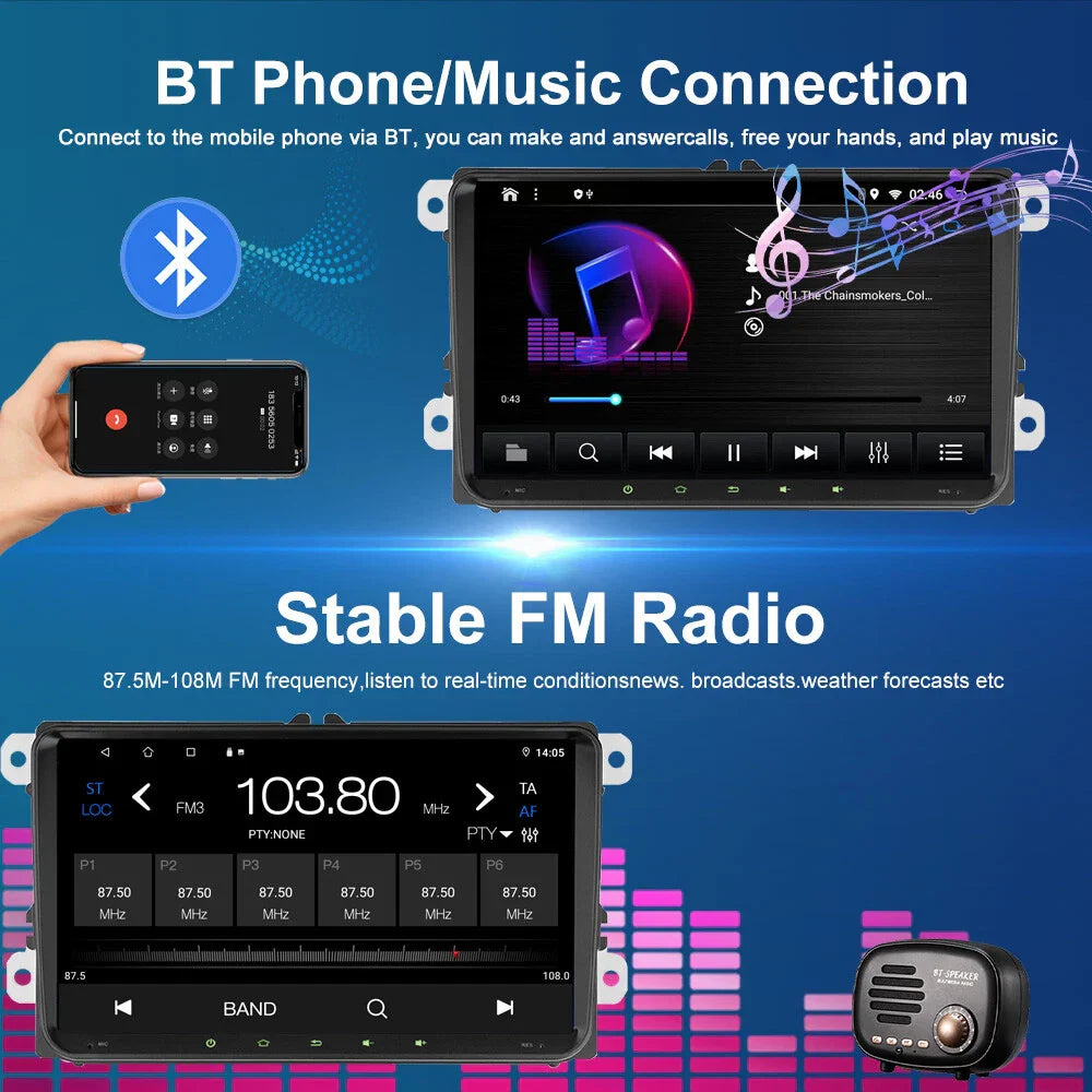 9'' Wireless CarPlay Android Auto Head Unit for Volkswagen EOS (2007-2014)