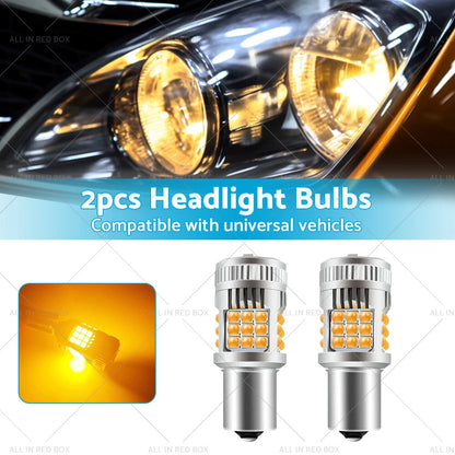 BA15S 1156 P21W No Hyper Flash LED Turn Signal Bulb for Car Amber