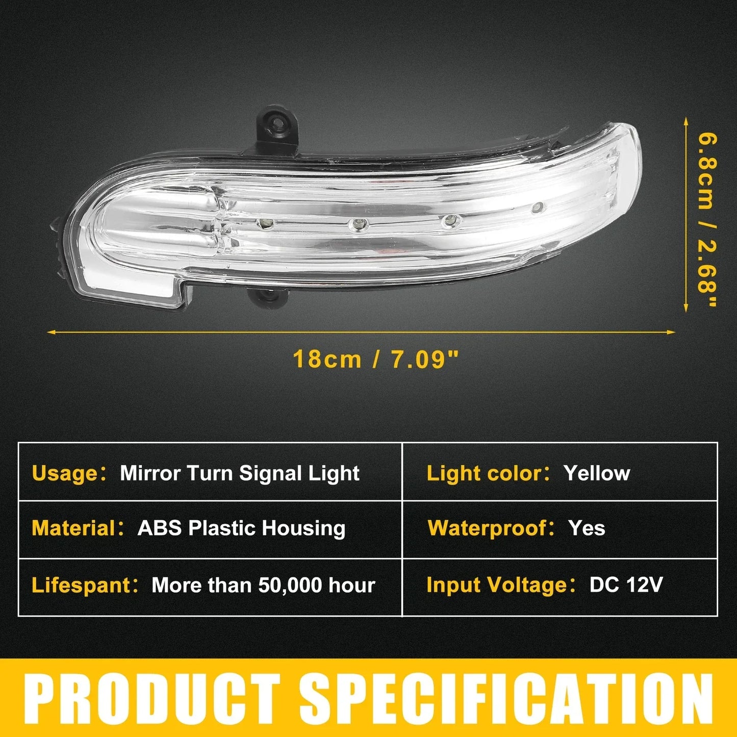 Left Rearview Mirror LED Turn Signal Light for Mercedes-Benz (2003-2009)