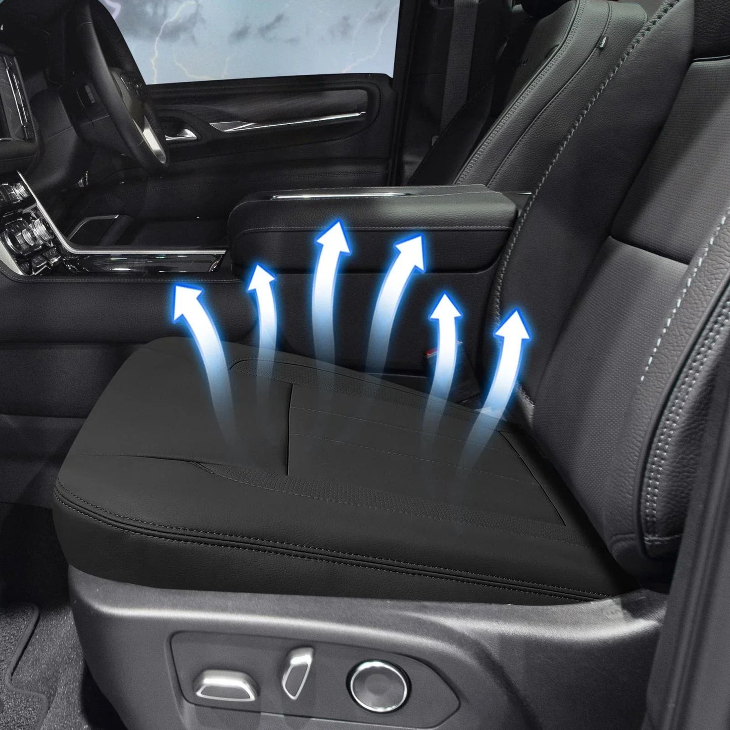 Black Faux Leather Seat Bottom Cover for Dodge Ram
