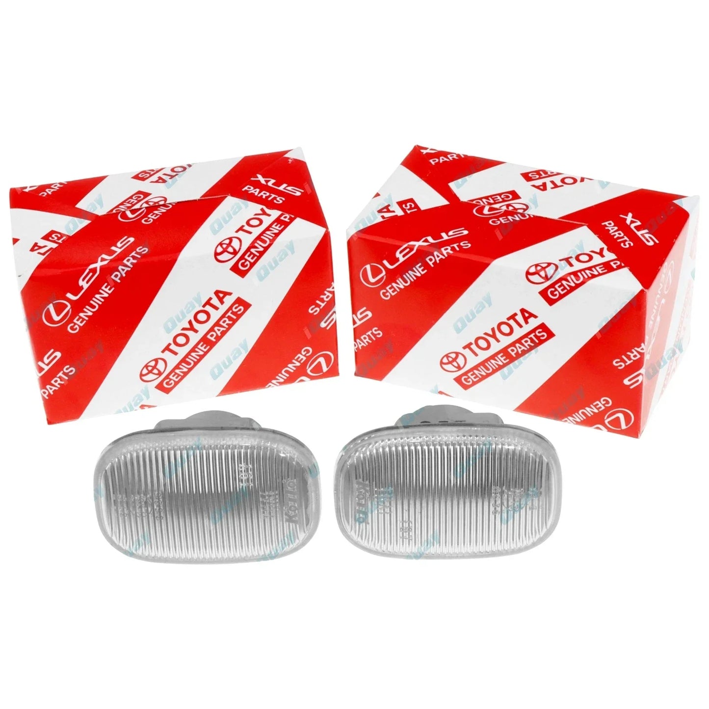 2 Genuine Toyota Clear Side Indicator Lamp Repeater Blinkers for Corolla ZZE122