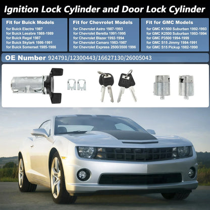 Ignition Lock Cylinder & Door Lock for Chevrolet Camaro (No. 924791)