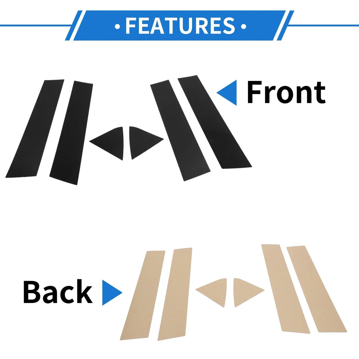 6 Pcs Black Door Pillar Window Trim for Dodge Charger (2006-2010)
