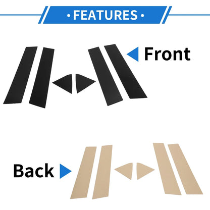 6 Pcs Black Door Pillar Window Trim for Dodge Charger (2006-2010)