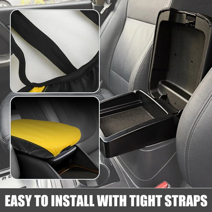 Car Center Console Armrest Pad Cover for Dodge Charger (2015-2022) Black Yellow