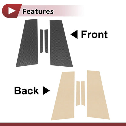 4 x Door Pillar Window Trim for Mercedes-Benz CLS (2020-2023) Black Carbon Fiber