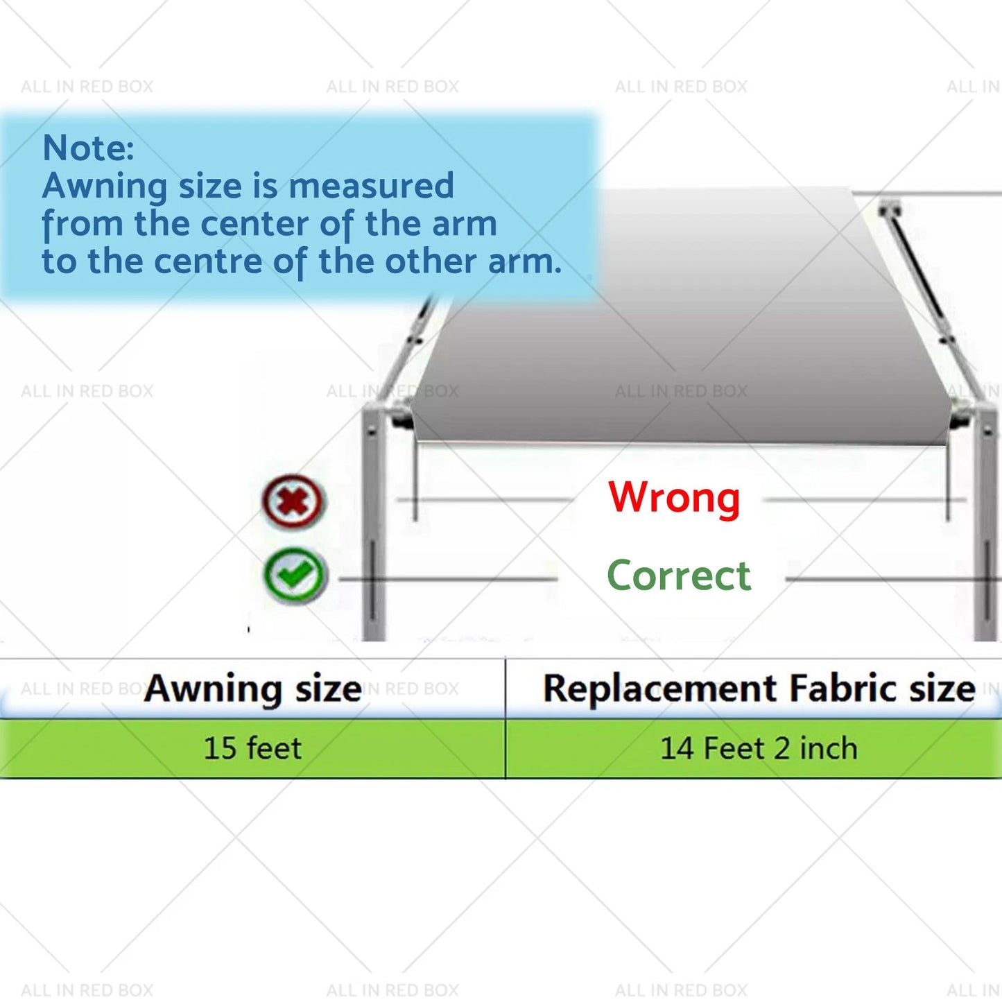 13-16FT RV Awning Replacement Fabric for Trailer Truck Camper