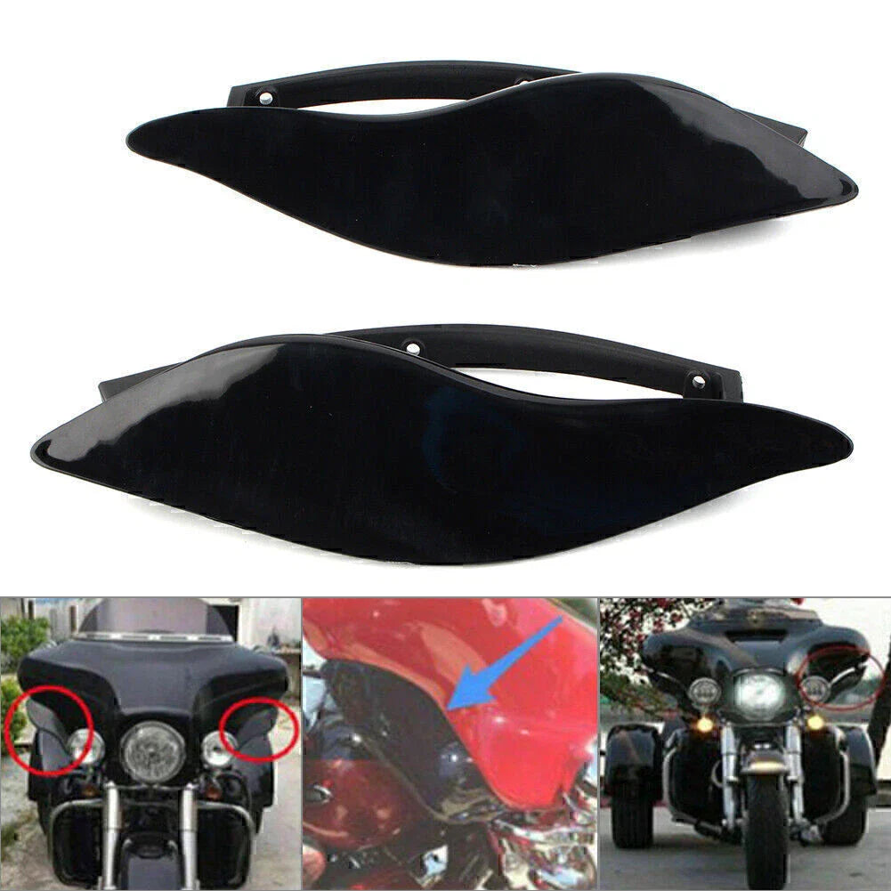 Black Adjustable Fairing Air Deflectors for Harley Batwing Street Glide