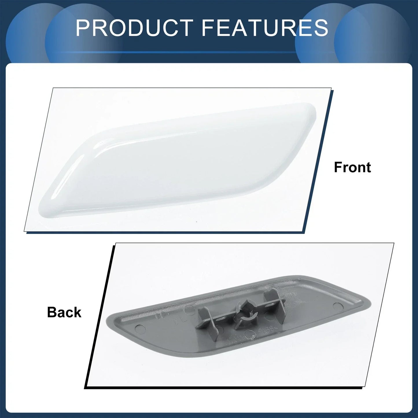 Front Left Washer Nozzle Cover for Honda Accord VIII 2011-2013 - White 1 x