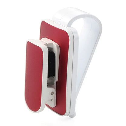 Sun Visor Clip Holder for Car - Fits Glasses, Sunglasses, Cards - White/Red