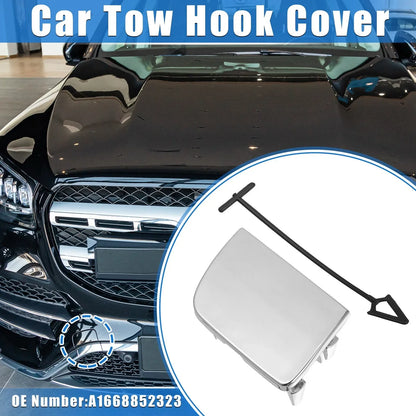 Rear Bumper Tow Hook Cover for Mercedes-Benz GLS 450 (2017-2019) Silver Tone
