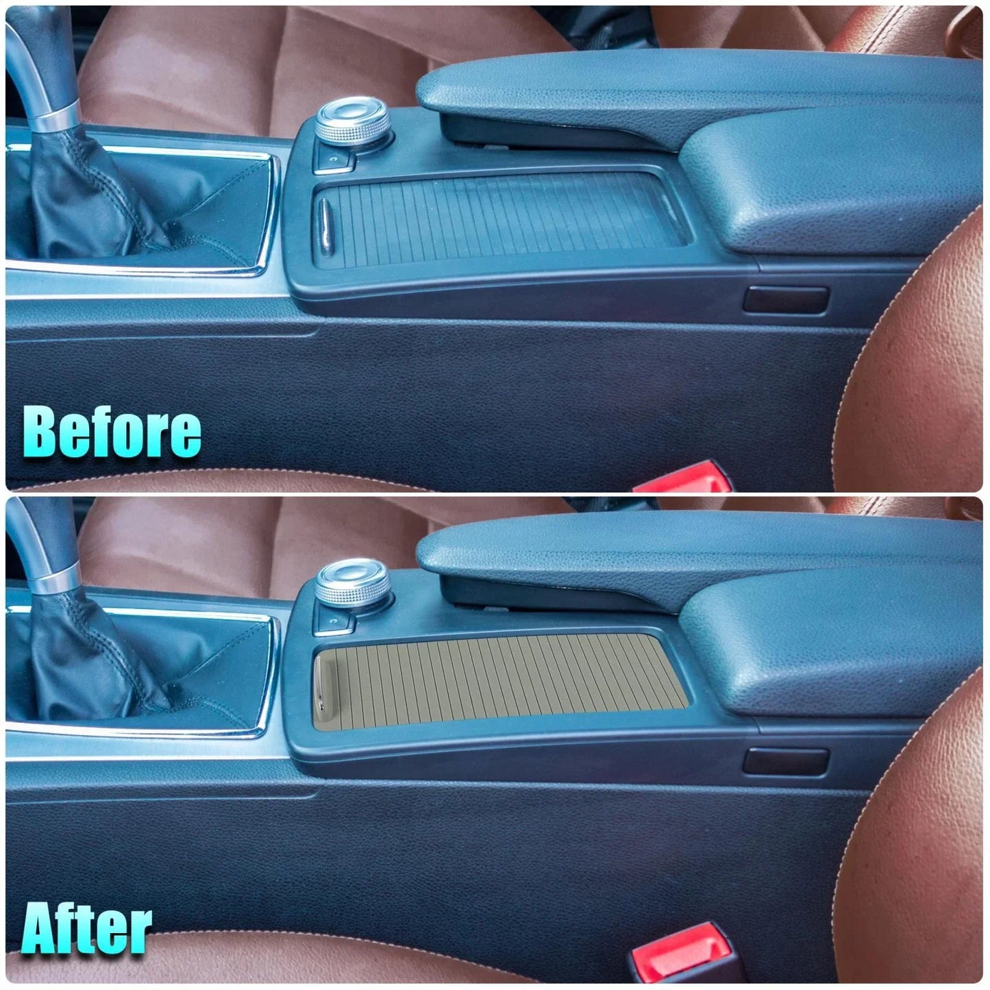 Car Center Console Roller Blind Cover Gray for Mercedes Benz C-Class (2007-2014)