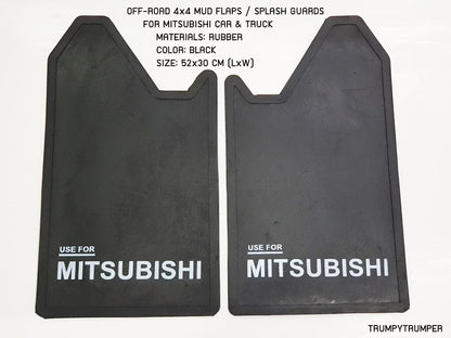 Mud Flaps for Mitsubishi 4WD 4X4 Off-Road Truck - Black Rubber