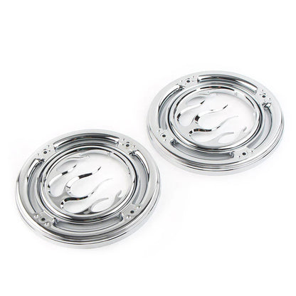 Chrome Rear Speaker Accent Trim Covers for Harley Electra Street Tri Glide