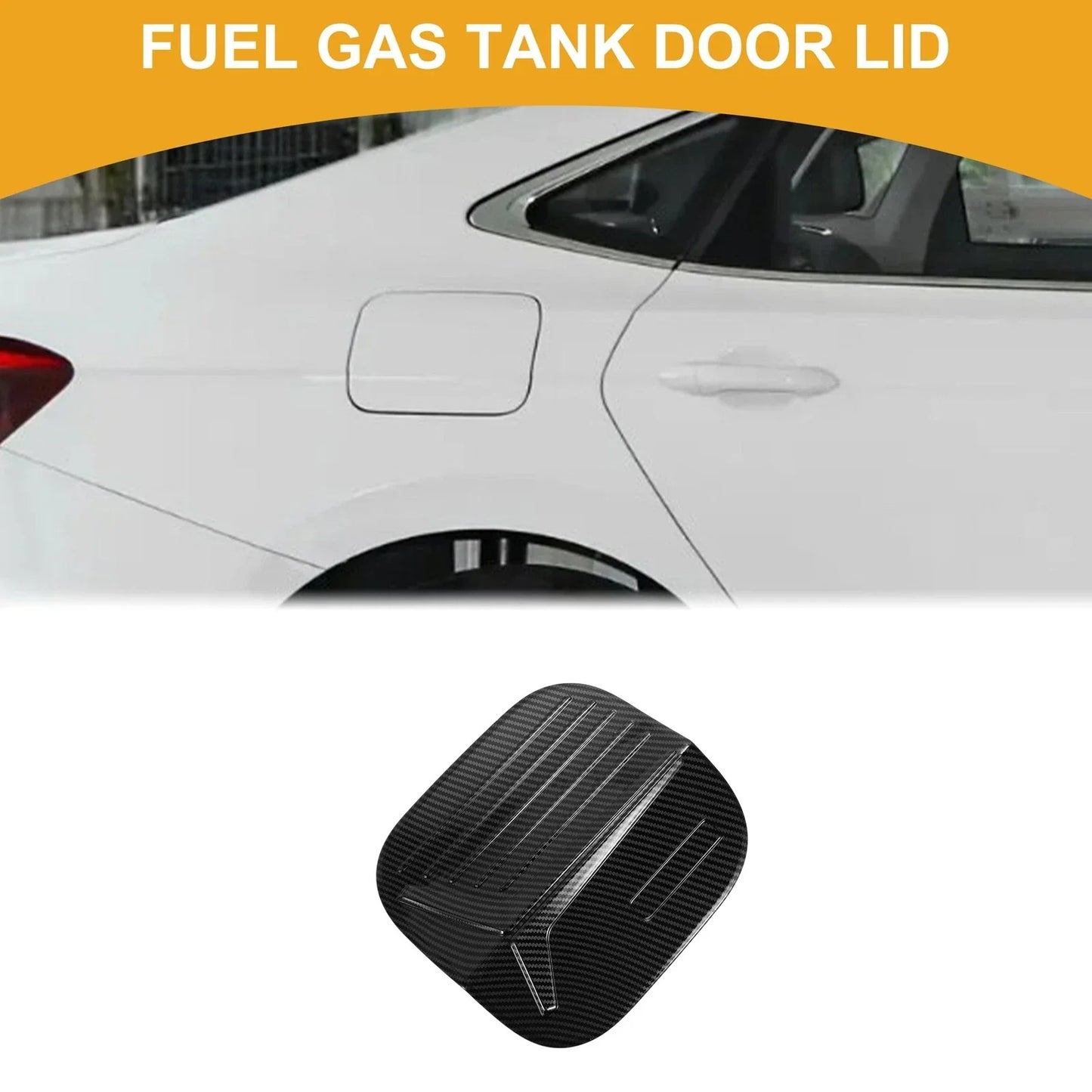 Fuel Tank Door Cap for Honda Civic 2022-2025 Gas Tank Flap Carbon Fiber Black
