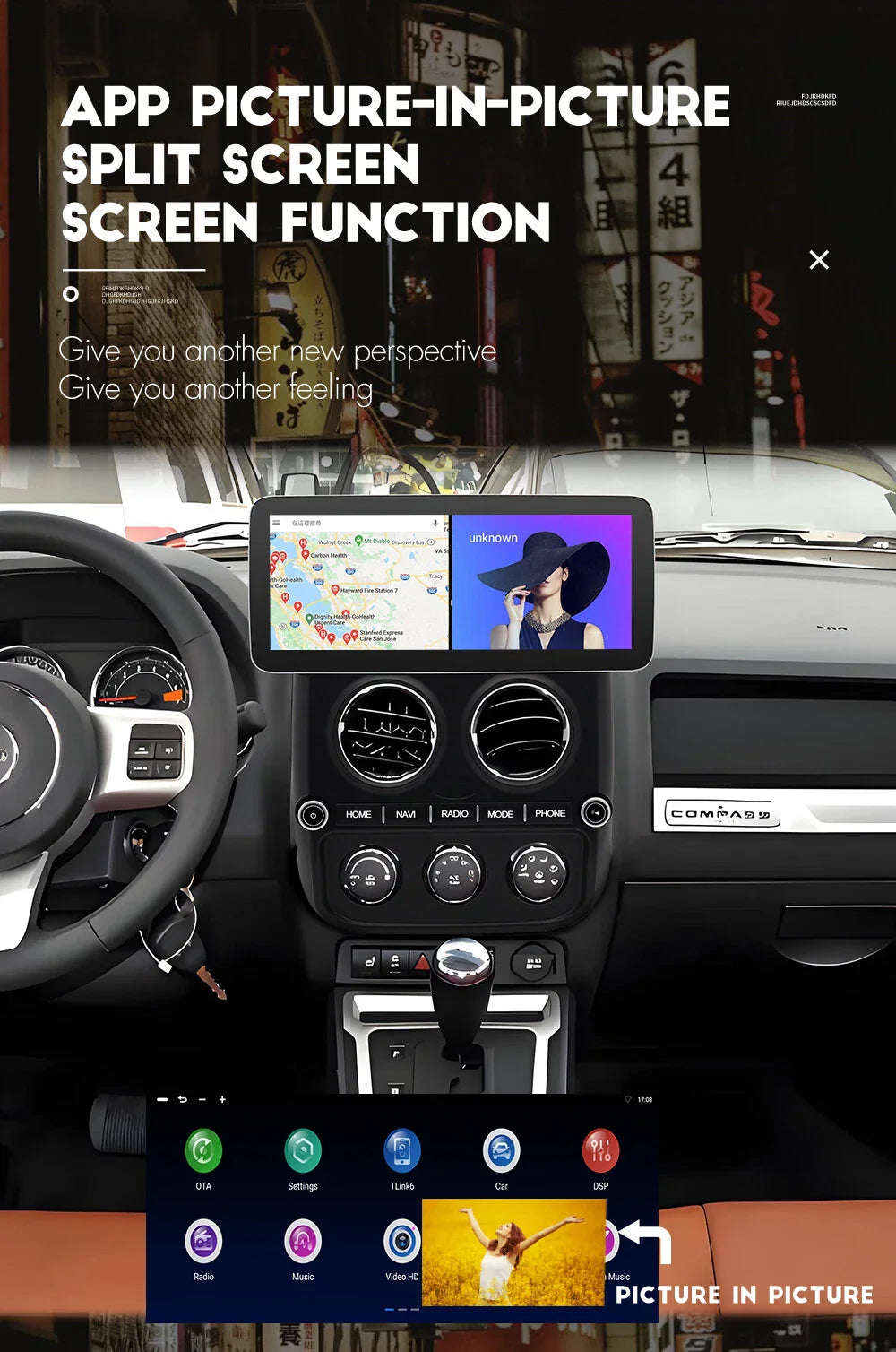 12.3'' Carplay Stereo Radio GPS for Jeep Compass Patriot (2010-2016)