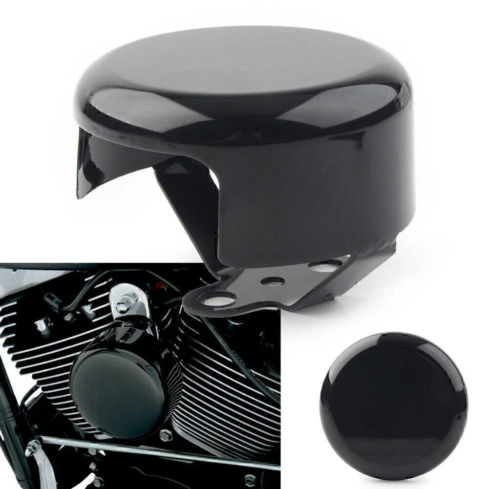 Black Smooth Horn Cover for Harley Softail FLHX FLT FLHT Dyna Bad Boy