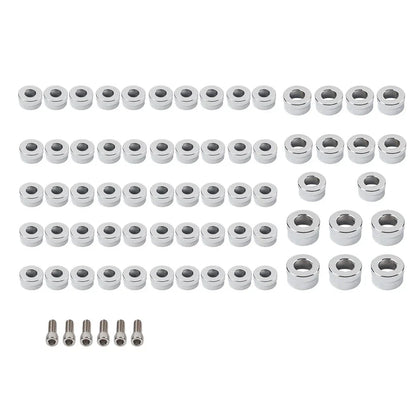 66X Chrome Engine Bolt Topper Caps for Harley Touring Road Street Glide (2009-2023)