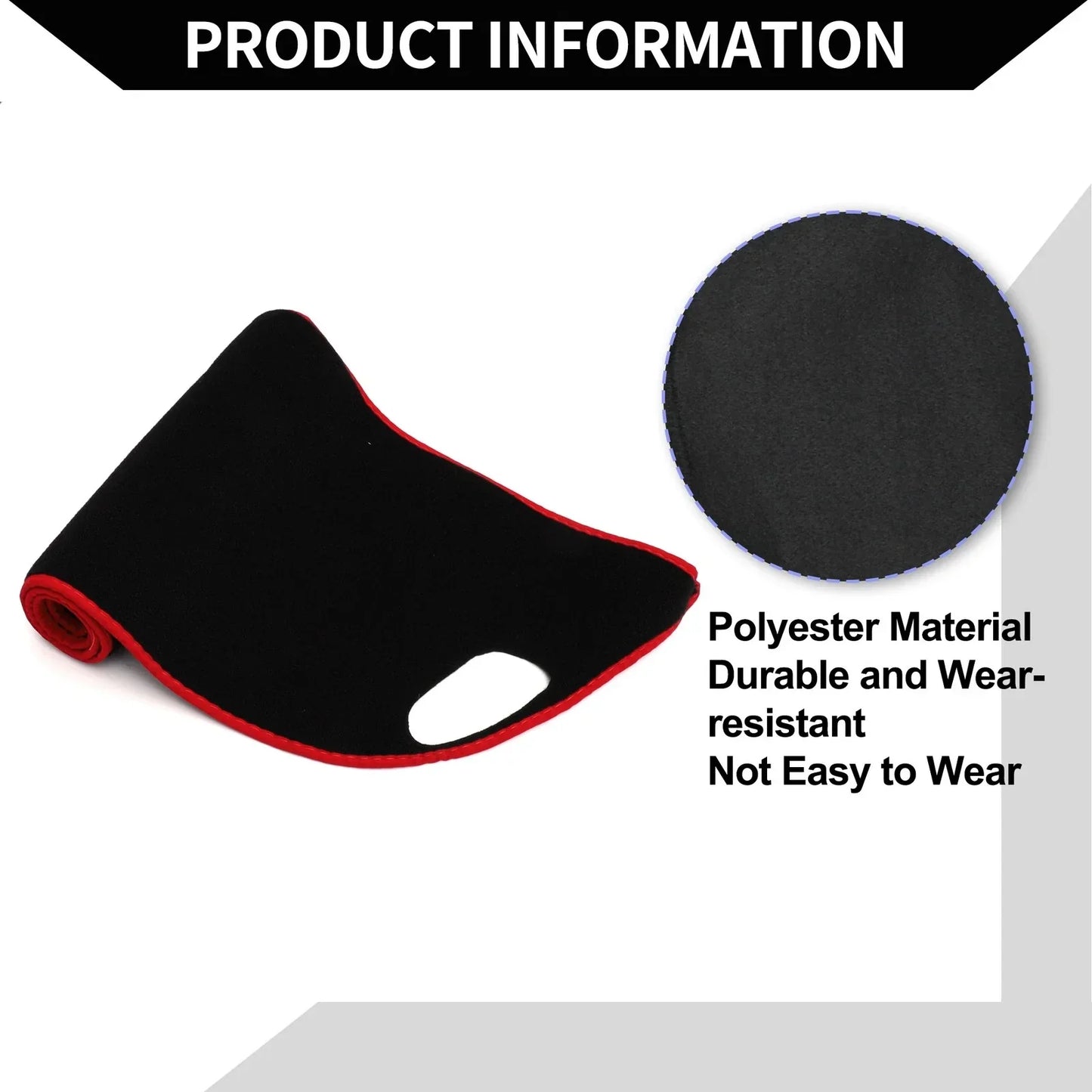 Dashboard Cover Mat for Honda ZR-V (2023-2024) Sun Protector Pad Black Red 1 Set