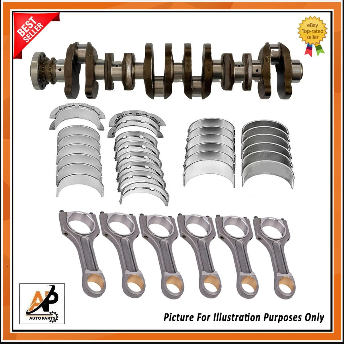 Crankshaft with Engine Rebuild Kit Replacement for BMW X3 X5 X6 (2010–2015)