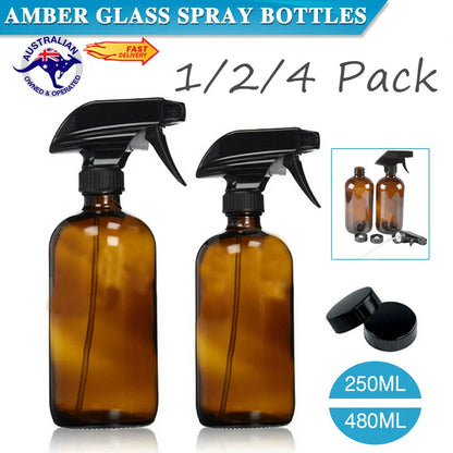 Amber Glass Spray Bottle - Refillable for Pet Care & Air Freshener Use