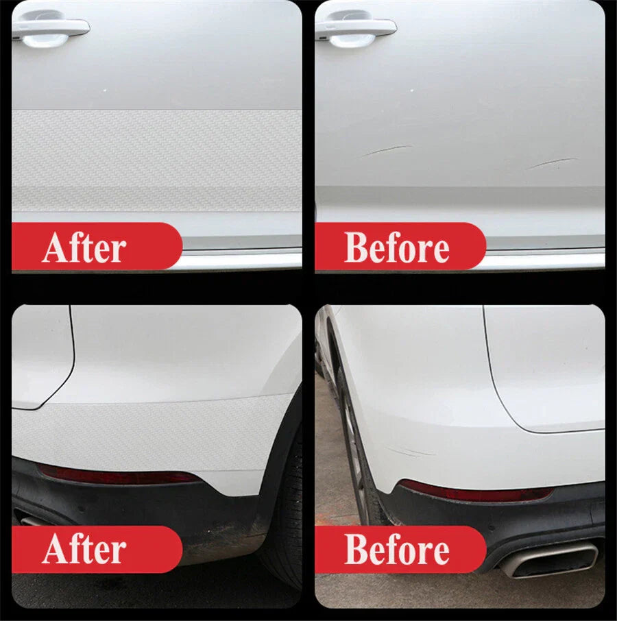 Clear Protective Film Sticker Guard for Car Door Sill, Mirror, Bumper - Carbon Fiber