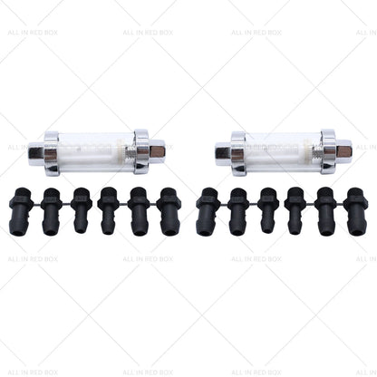 Reusable Washable Fuel Filter Chrome Glass Inline for 1/4" 5/16" 3/8"