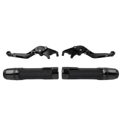 Black Extendable Brake Clutch Levers Grips Set for Suzuki GSXS125 (2017-2023)