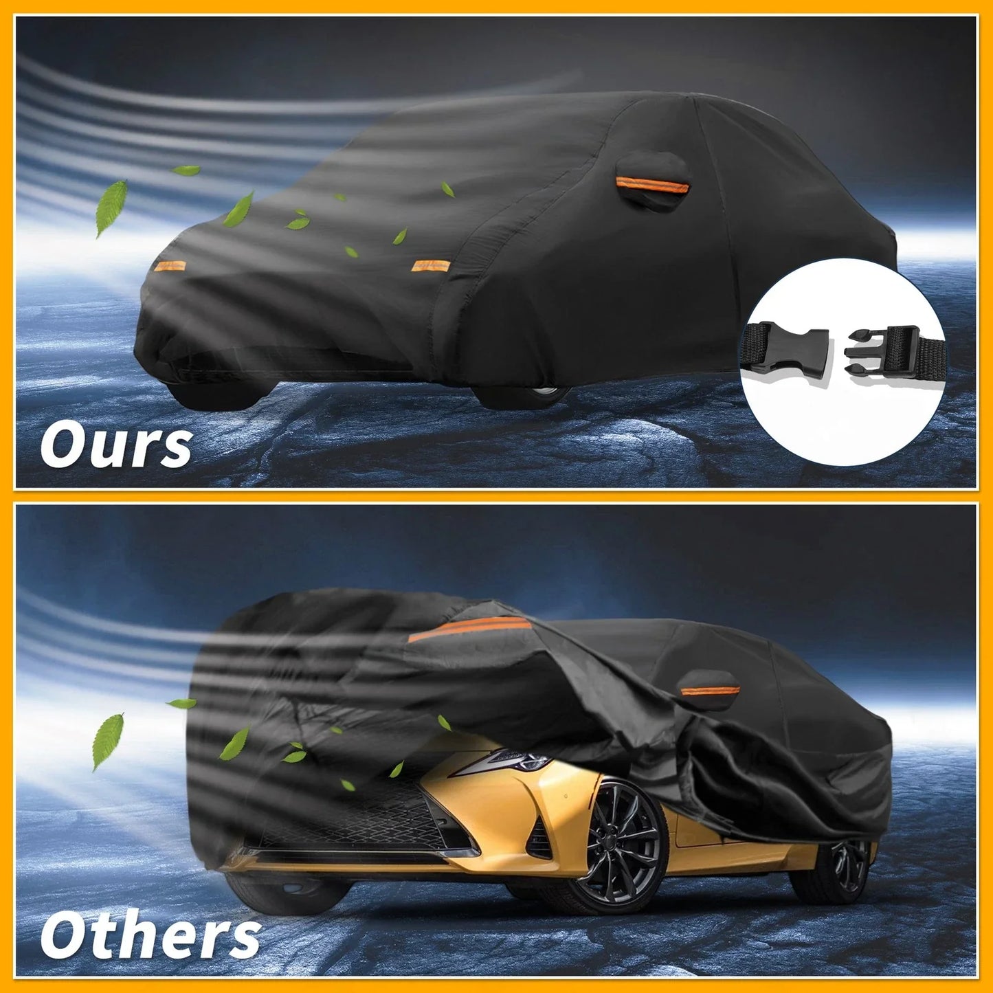 Waterproof All Weather Car Cover for Lexus RC (2015-2023) - Black 190T-PU