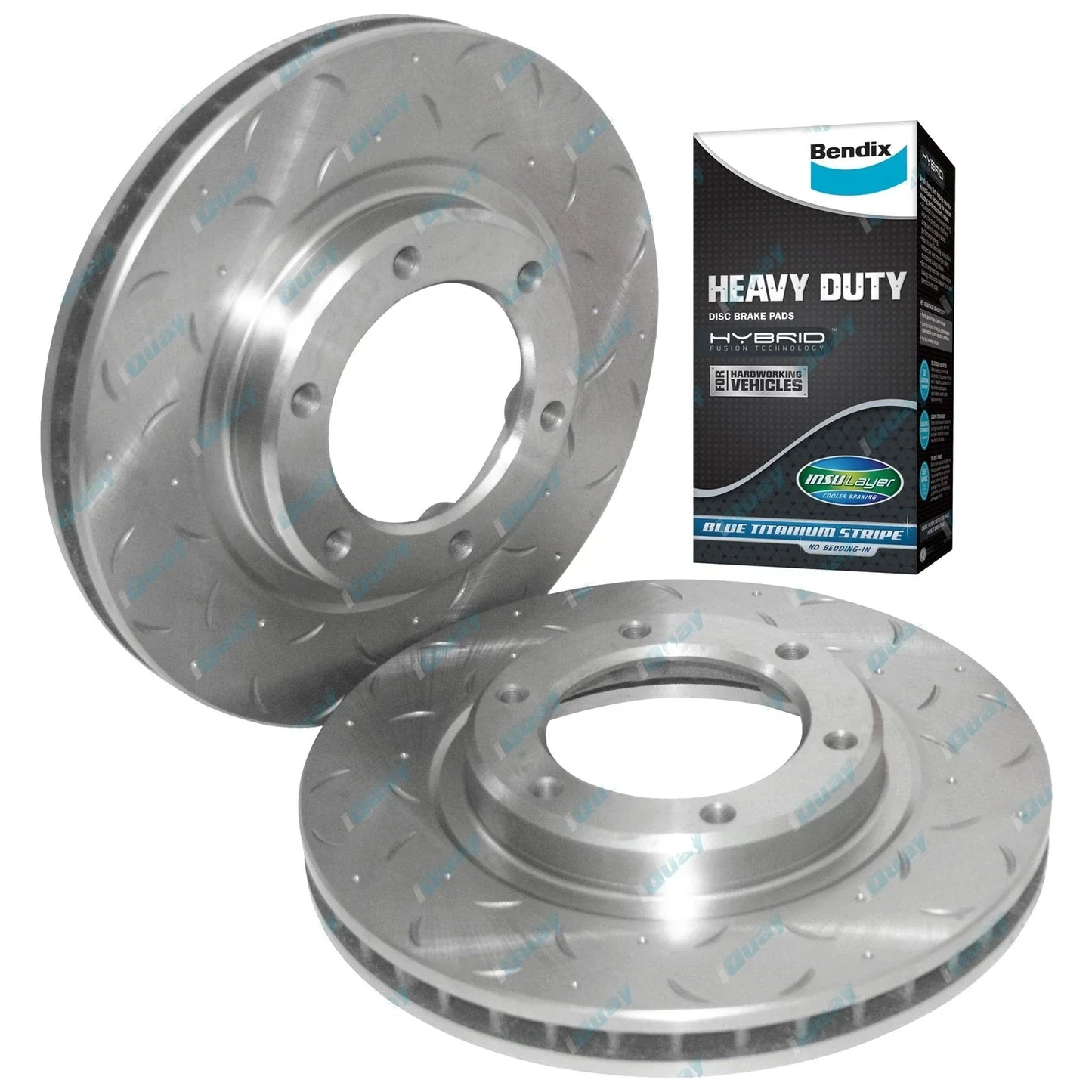 Front Slotted Brake Rotors & HD Pads for 80 Series Land Cruiser (1992-1998)