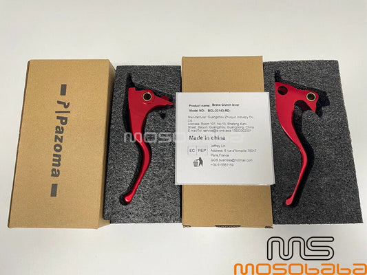 3 Finger 5.3'' Handle Grips Brake Clutch Levers Red for Harley Sportster (2010-2023)