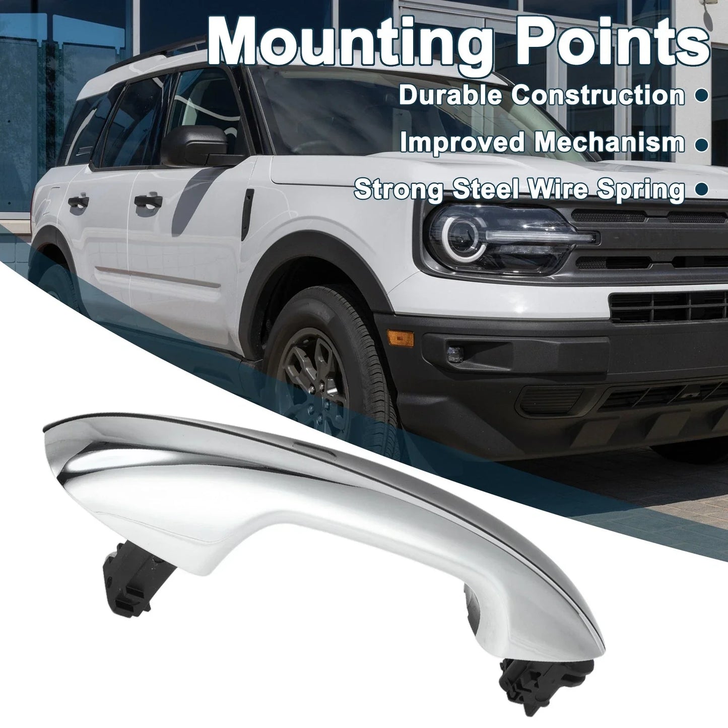 Exterior Door Handle for Mercedes-Benz W205 (2015-2023) Black Silver Tone