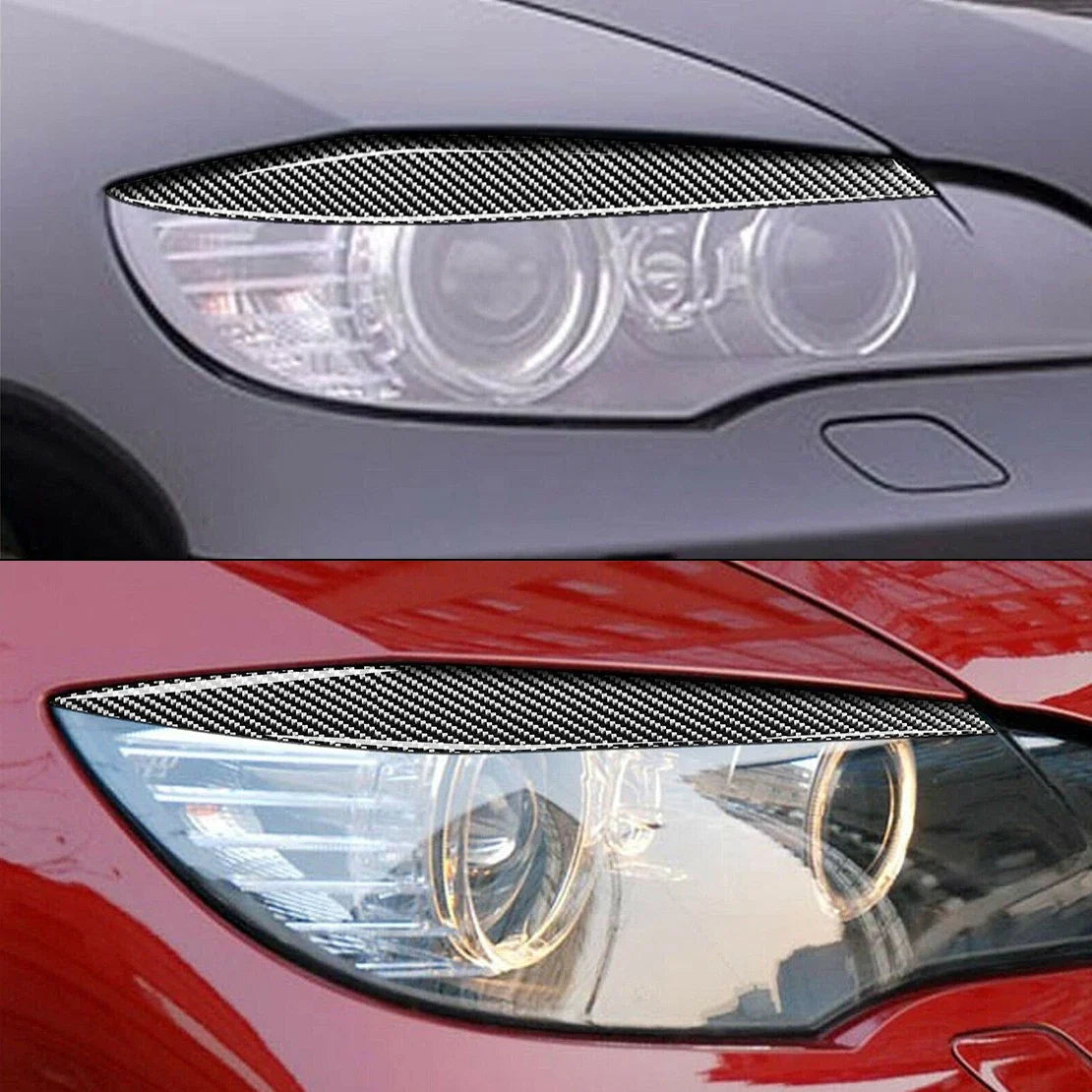 Carbon Fiber Headlight Eyebrow Covers for BMW X6 E71 (2008-2014)