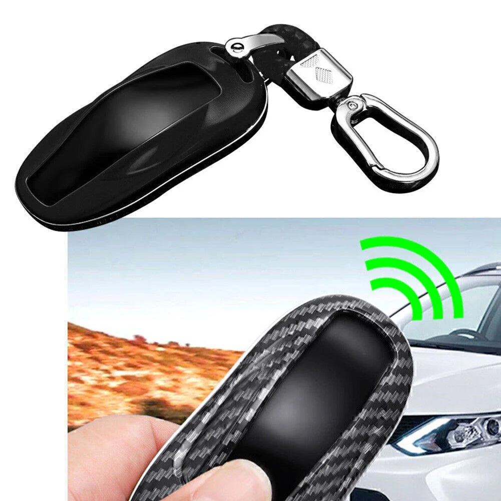 Black ABS Key Fob Case Cover for Tesla Model 3, Model S (2017-2023)