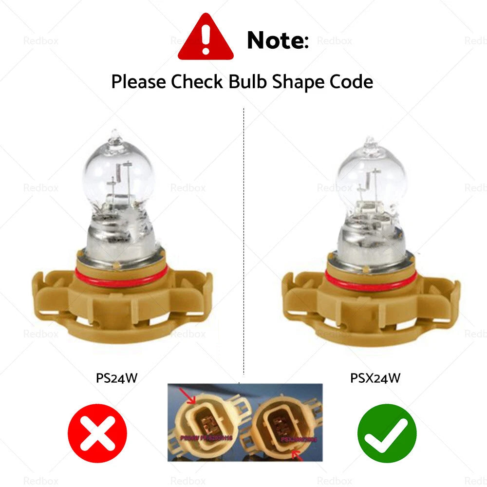 PSX24W 12V 24W Fog Light Clear Bulbs for Car (Various Years)