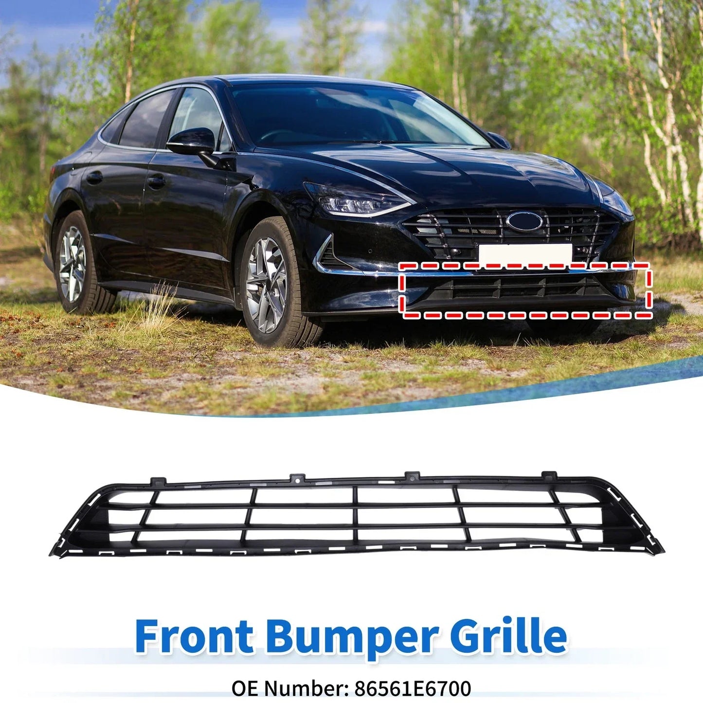 Lower Grille Front Bumper Grille for Hyundai Sonata (2018-2019)