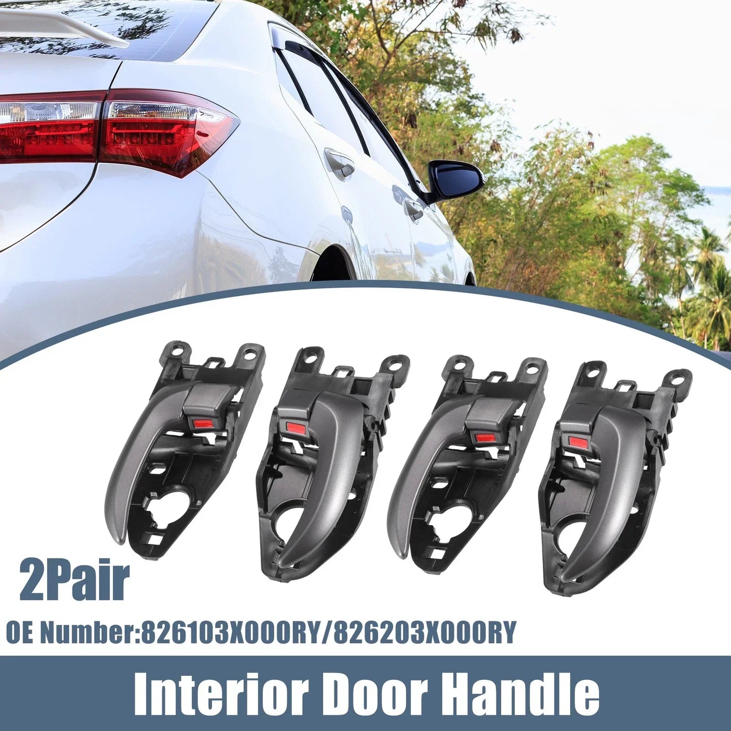 2 x Left Right Interior Door Handles for Hyundai Elantra (2011-2016)