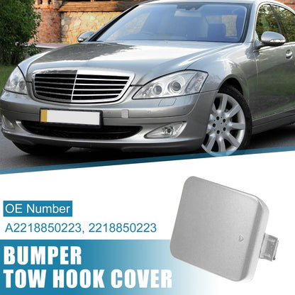 Front Bumper Tow Hook Cover for Mercedes-Benz W221 (2007-2009) Silver Tone