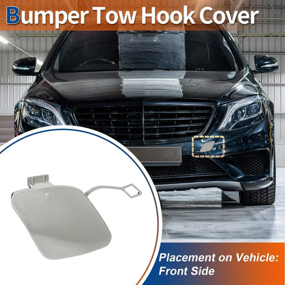 Front Car Bumper Tow Hook Cover for Mercedes S W222 (2014-2020) Silver Tone