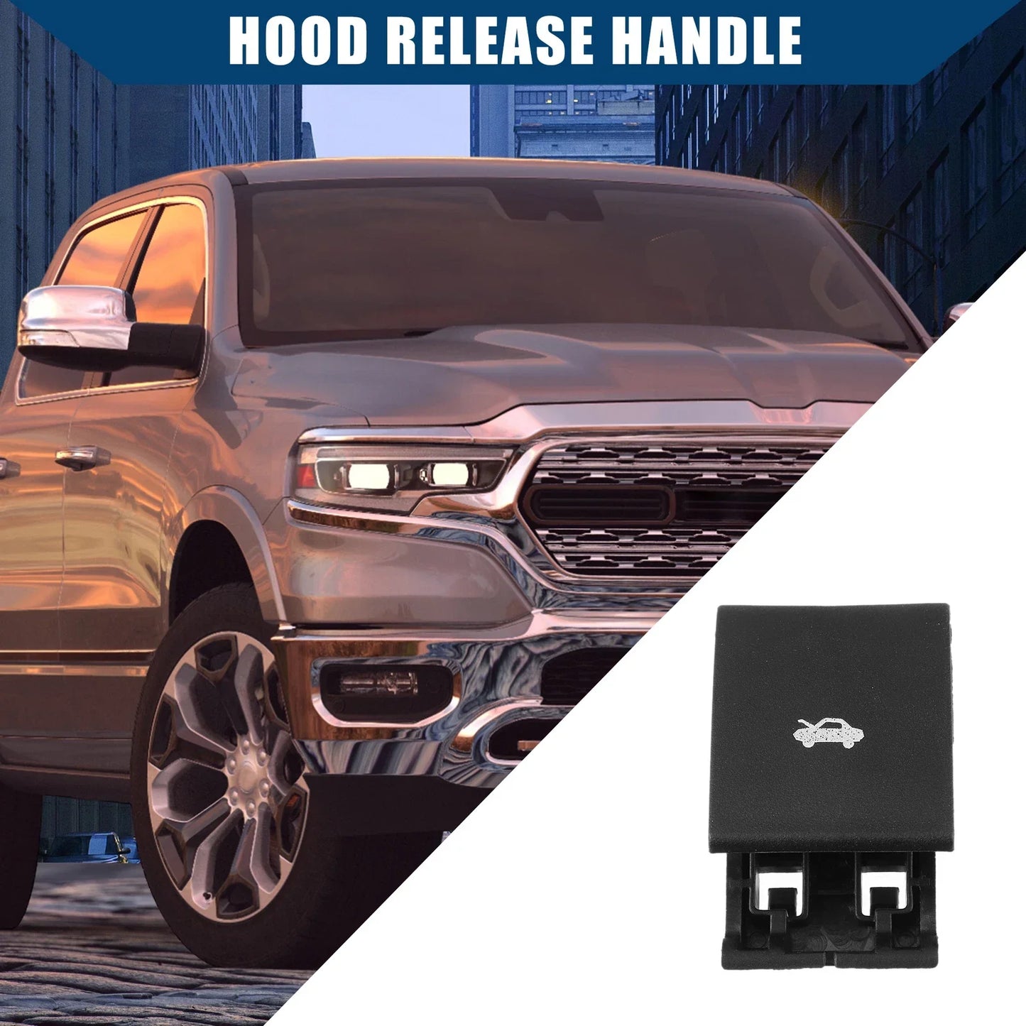 Inner Hood Release Handle for Dodge Ram Pickup Black (2010-2018)