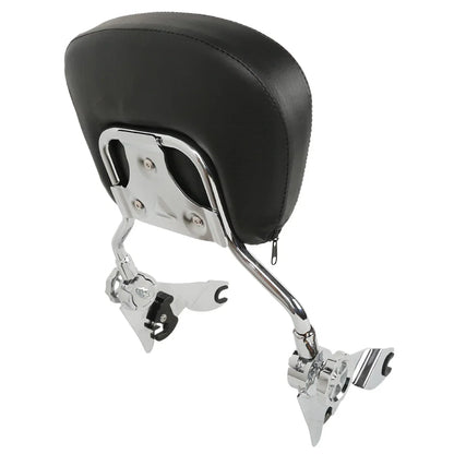 Chrome/Black Adjustable Backrest Sissy Bar for Harley Street Glide (2009-2025)