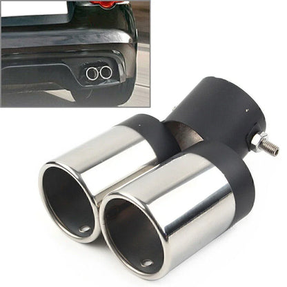 Dual Rear Exhaust Pipe Tail Muffler Tips for Universal Vehicles