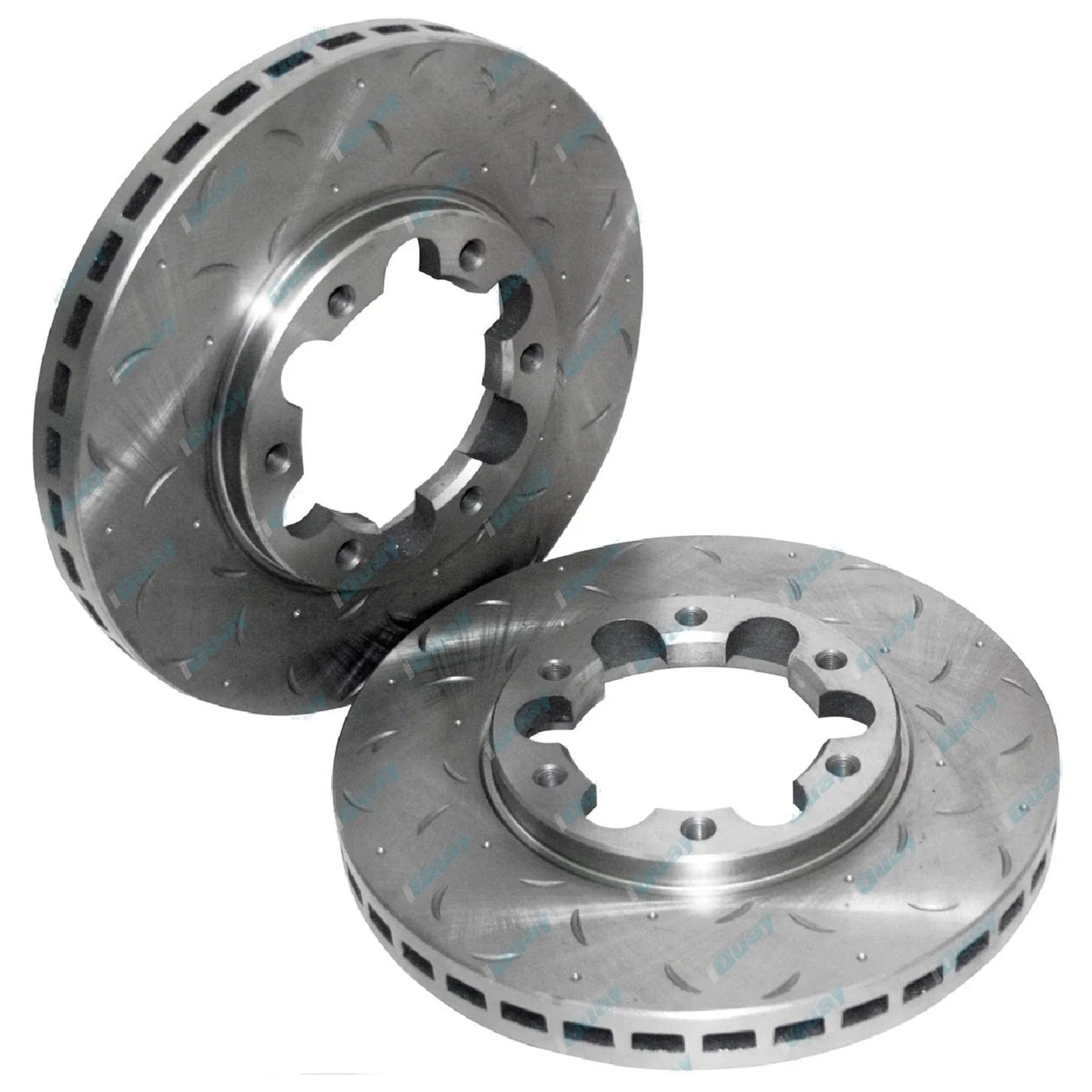 Front Drilled + Slotted Disc Rotor + Bosch Brake Pads for Patrol GU Y61 1997~16
