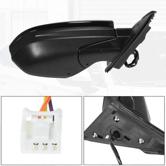 3 Pin Right Side Exterior Door Mirror Assembly Black for Honda Civic (2016-2021)