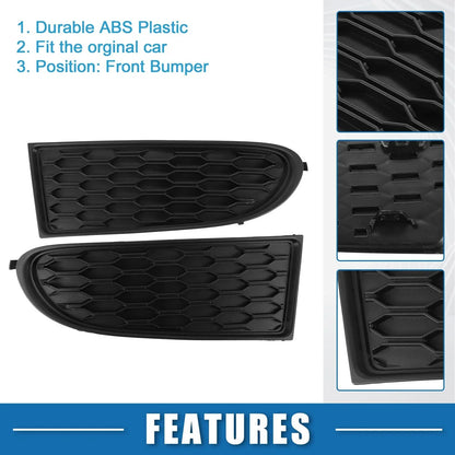 Front Fog Light Cover Grille for Dodge Journey 2011-2020 Black (Set of 2)