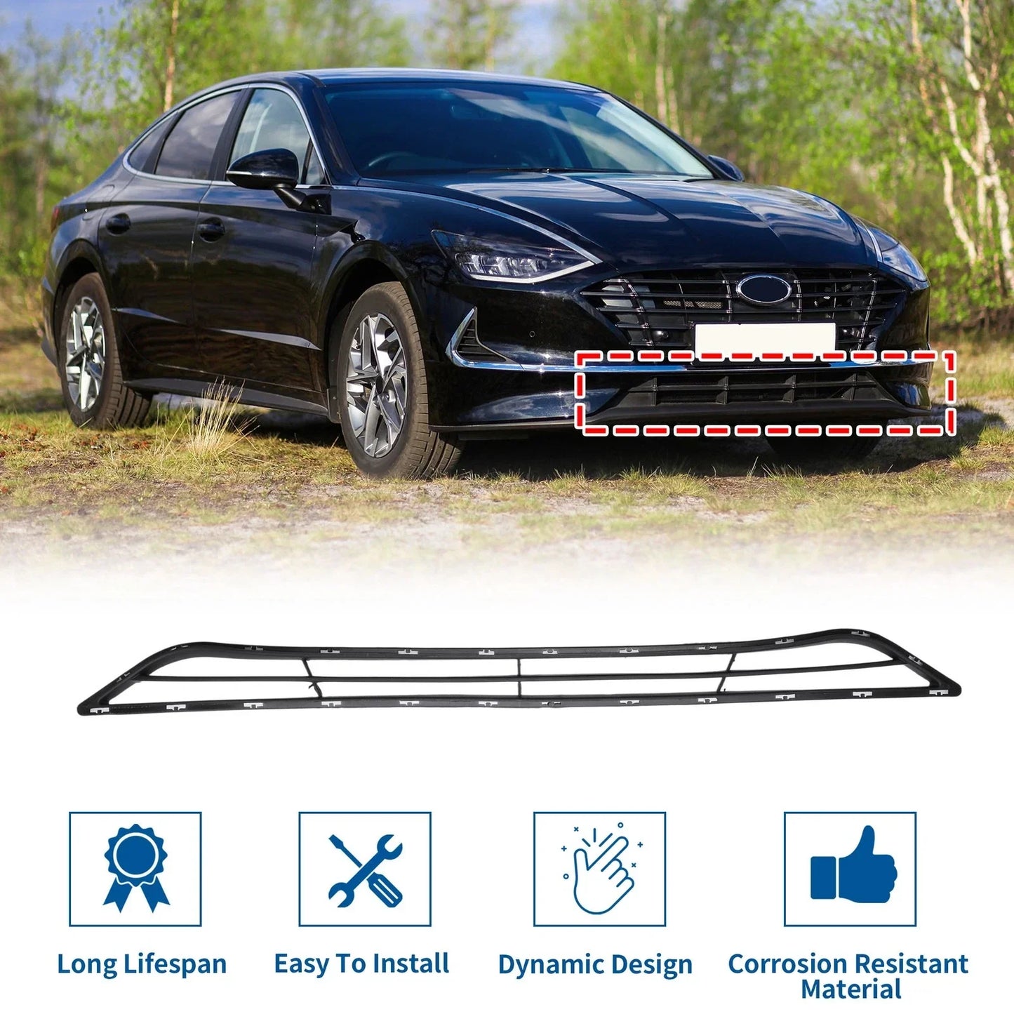 Lower Grille Bumper Cover for Hyundai Sonata (2014)