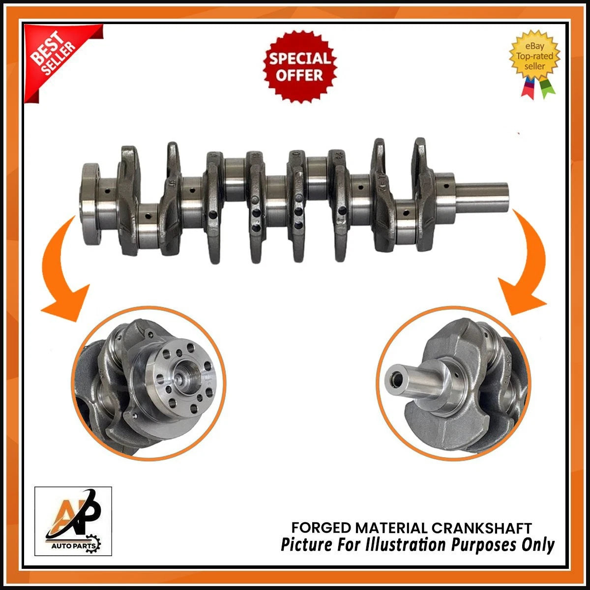 Crankshaft With Main and Conrod Bearings Replacement for Mitsubishi L200 (2007–2016)